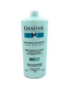 Shampoo Kerastase Resistance Bain Force Architecte para Cabelo Danificado 1000 ml.