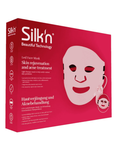 Máscara Facial Luminoterapia LED Silk'n – Tratamento eficaz com 4 cores de luz