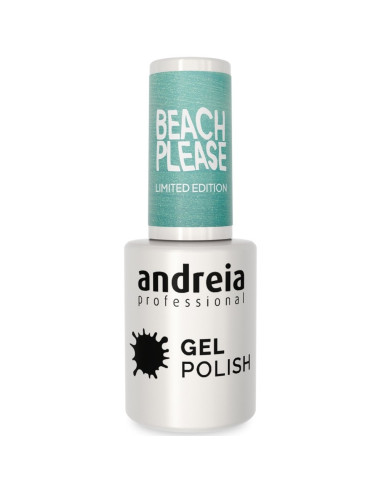 Verniz Gel Andreia Professional Beach! Please! BP2 Azul-Turquesa Com Reflexos Verdes