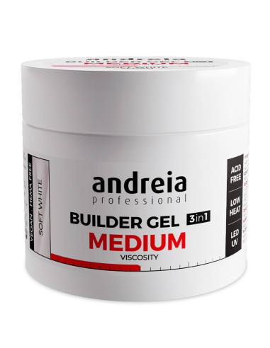 Andreia Builder Gel 3 IN 1 Soft White Média Viscosidade 200G