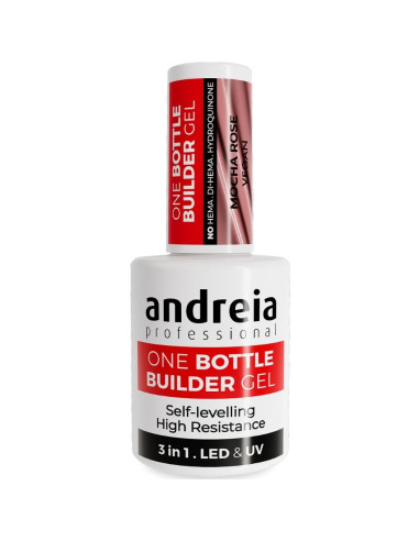 One Bottle Builder Gel 3 IN 1 Mocha Rose Baixa Viscosidade 14ml Andreia