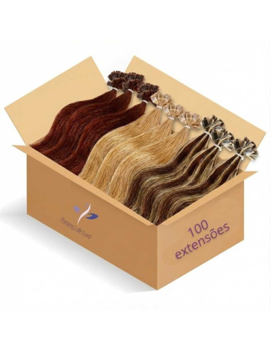 Box de Extensões de Queratina | Cabelo 100% Natural | 100 Extensões
