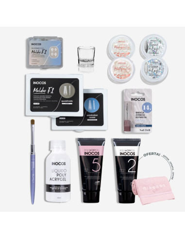 KIT Manicure Moldes F1 Unhas Amendoadas Russa INOCOS