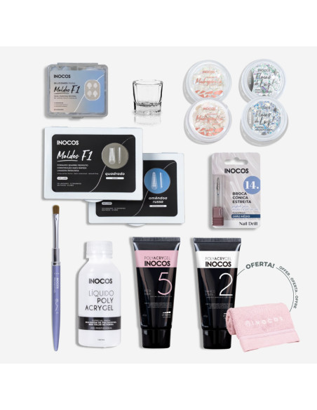 KIT Manicure Moldes F1 Unhas Amendoadas Russa INOCOS