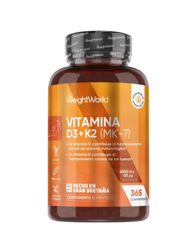 WeightWorld Vitamina D3 4000 UI + K2 – Ossos e Sistema Imunológico