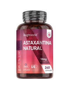 WeightWorld Astaxantina 18 mg – 240 Cápsulas Veganas Sem Glúten para Sistema Imunológico