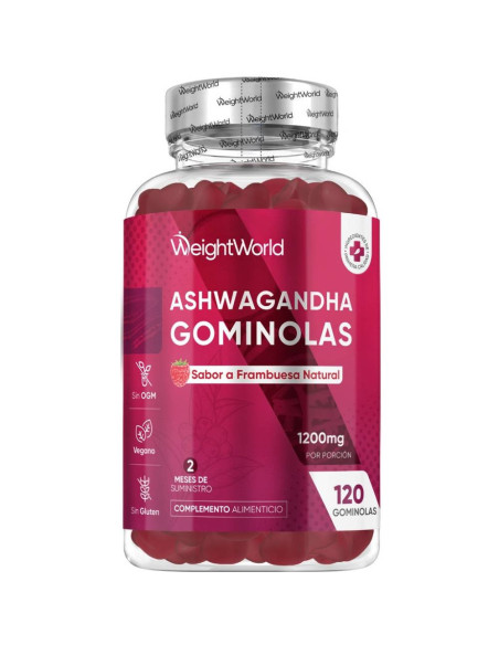 WeightWorld Gomas de Ashwagandha 1200 mg – 120 Gomas Veganas para Relaxamento e Equilíbrio