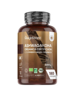 WeightWorld Ashwagandha Orgânica 605 mg – 180 Cápsulas para Relaxamento e Bem-Estar