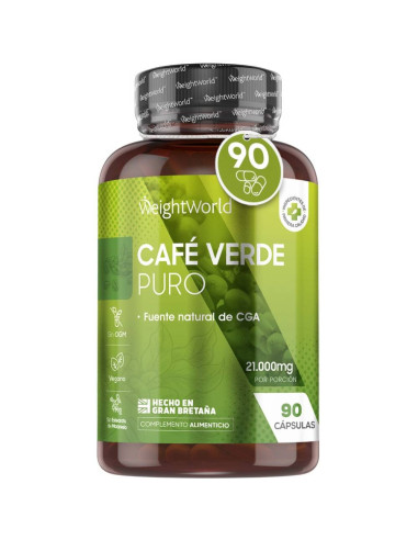 WeightWorld Café Verde 21.000 mg – 90 Cápsulas para Energia e Foco