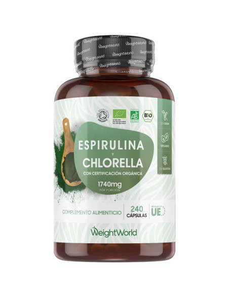 Spirulina e Chlorella Orgânicas 1740 mg – Suporte ao Sistema Imunológico