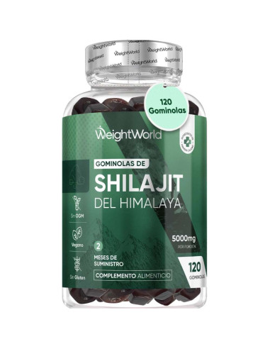 WeightWorld Gomas de Shilajit 5000 mg – Energia e Clareza Mental, 120 Unidades