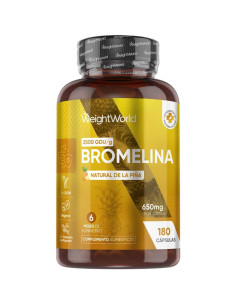 WeightWorld Bromelaína 650 mg – 180 Cápsulas Veganas para Digestão
