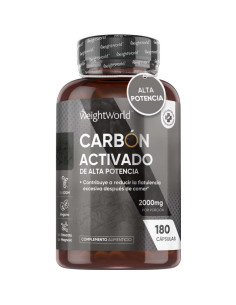 WeightWorld Carvão Ativado 2000 mg – 180 Cápsulas para Gases
