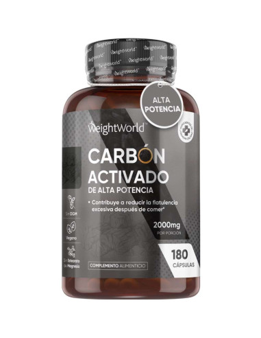 WeightWorld Carvão Ativado 2000 mg – 180 Cápsulas para Gases