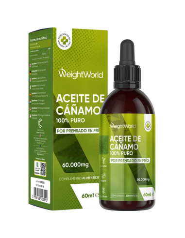 WeightWorld Óleo de Cânhamo 2000 mg – 60 ml para Coração e Bem-Estar