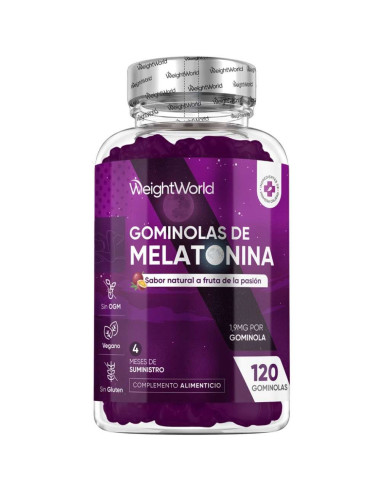 WeightWorld Gomas de Melatonina 1,9 mg – 120 Unidades para Dormir e Sono Reparador