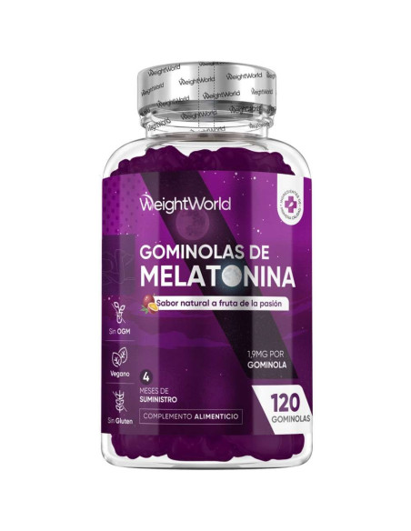 WeightWorld Gomas de Melatonina 1,9 mg – 120 Unidades para Dormir e Sono Reparador