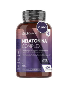 WeightWorld Complexo de Melatonina 1,9 mg – 400 Comprimidos para Dormir e Alívio do Jet Lag