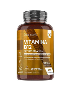 WeightWorld Vitamina B12 1000 mcg – 450 Comprimidos para Energia e Bem-Estar