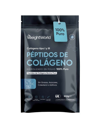 WeightWorld Colágeno Hidrolisado 500 g – Pó 100% Puro para Pele e Ossos