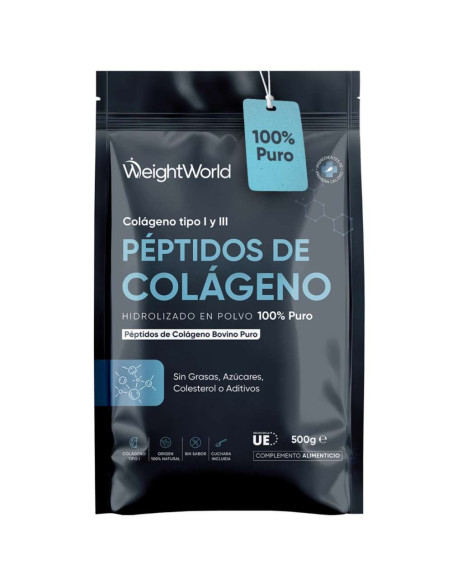 WeightWorld Colágeno Hidrolisado 500 g – Pó 100% Puro para Pele e Ossos