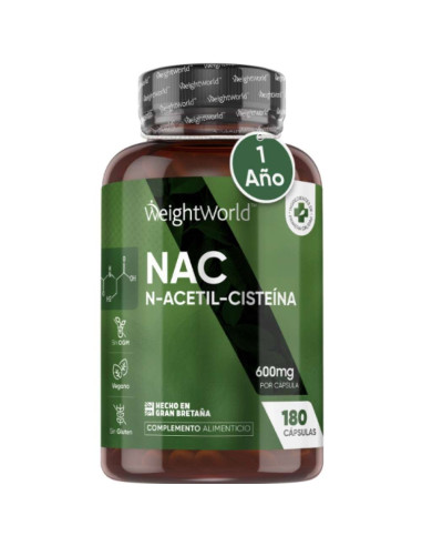 WeightWorld NAC 600 mg – 180 Cápsulas para Suporte Antioxidante e Bem-Estar