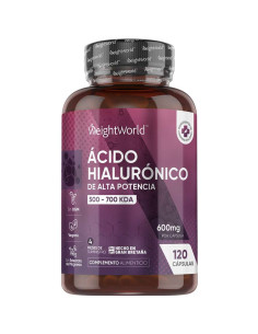 WeightWorld Ácido Hialurônico 600 mg – 120 Cápsulas para Pele e Articulações