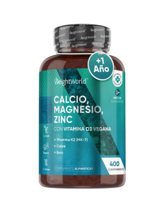 WeightWorld Cálcio Magnésio Zinco + D3 – Ossos, Dentes e Imunidade