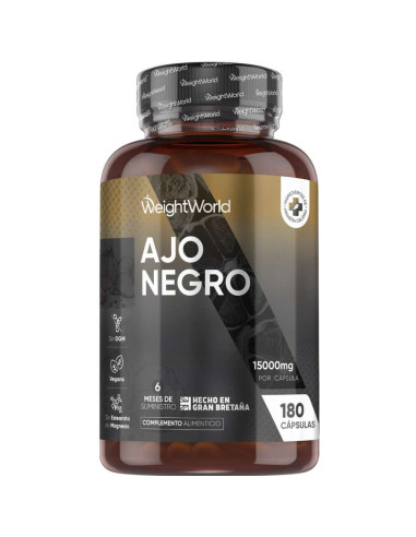 WeightWorld Extrato de Alho Negro 15.000 mg – 180 Cápsulas para Imunidade e Coração