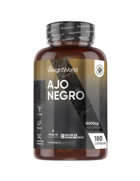 WeightWorld Extrato de Alho Negro 15.000 mg – 180 Cápsulas para Imunidade e Coração