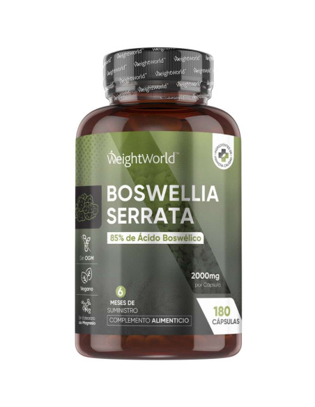 WeightWorld Extrato de Boswellia Serrata 2000 mg 180 Cápsulas para Articulações, Ossos e Músculos