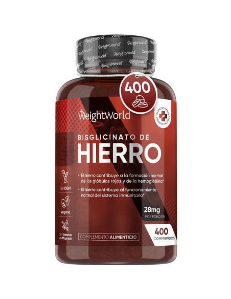 WeightWorld Ferro 28 mg 400 Comprimidos – Reduz Cansaço e Apoia Bem-Estar
