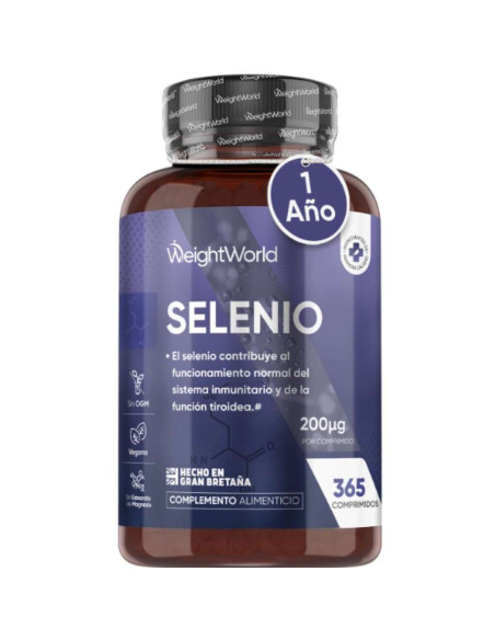 WeightWorld Selênio 200 mcg | 365 Comprimidos – Sistema Imunológico e Cabelo