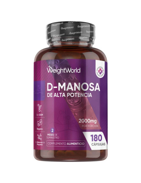 WeightWorld D-Manose 2000 mg 180 Cápsulas – Trato Urinário
