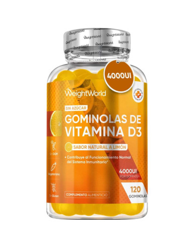 WeightWorld Gomas Vitamina D3 4000 UI 120 Unidades – Ossos e Imunidade