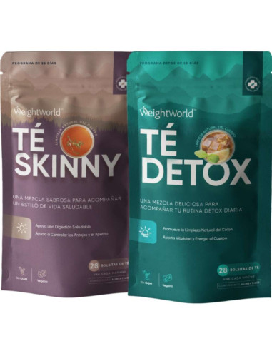 WeightWorld Chá Emagrecedor + Detox 28 Dias | 56 Saquinhos – Bem-Estar e Detoxificação