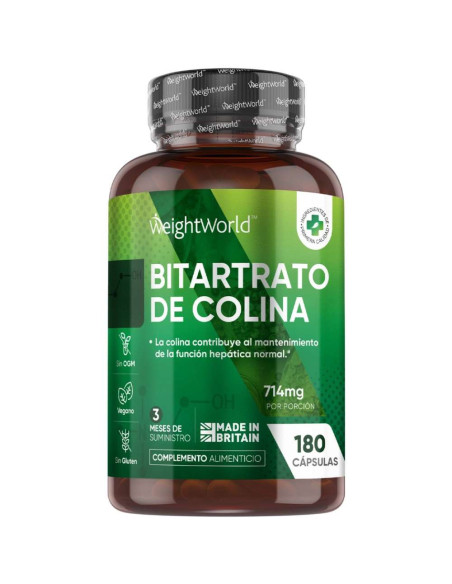WeightWorld Bitartarato de Colina 714 mg 180 cápsulas – Saúde do Fígado