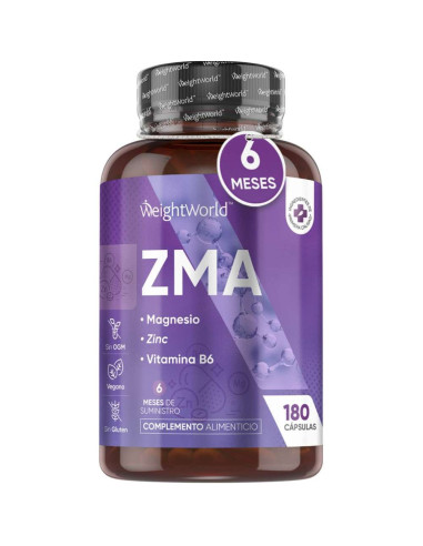 WeightWorld ZMA Magnésio, Zinco e Vitamina B6 180 Cápsulas – Muscular