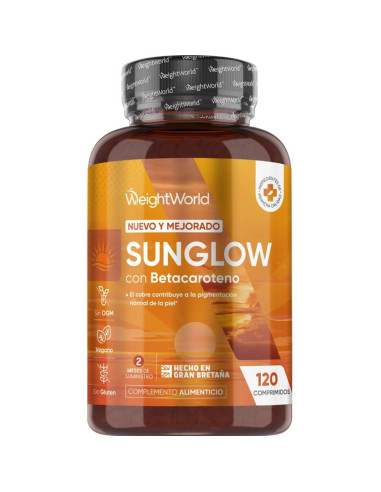 WeightWorld Sunglow Beta-Caroteno 120 Comprimidos - Pele e Pigmentação