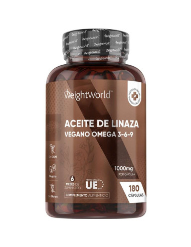 WeightWorld Óleo de Linhaça 1000 mg - Vegano para Saúde Cardiovascular