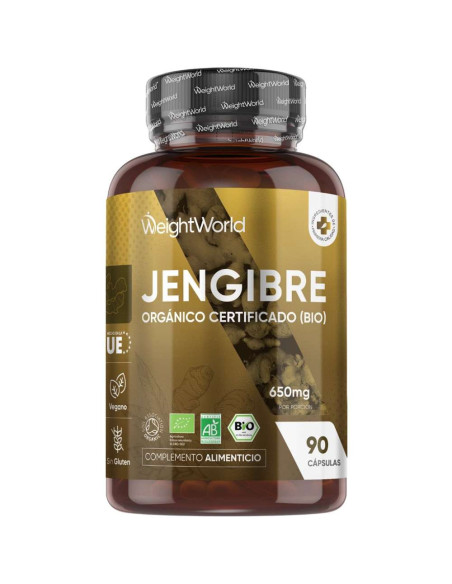 WeightWorld Cápsulas de Gengibre Orgânico 650 mg – Reduz Inflamação e Fortalece Imunidade