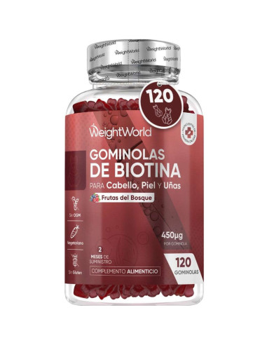 WeightWorld Gomas de Biotina e Vitaminas 450 mcg – Beleza, Energia e Bem-Estar
