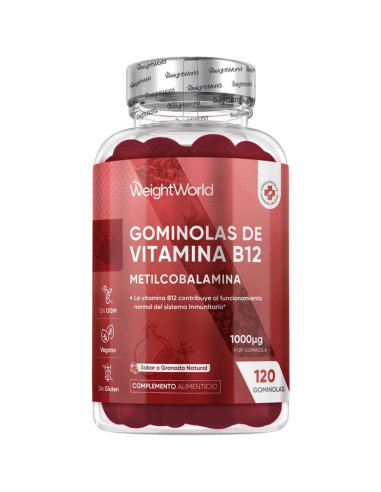 WeightWorld Gomas de Vitamina B12 1000 mcg – Energia, Foco Mental e Imunidade