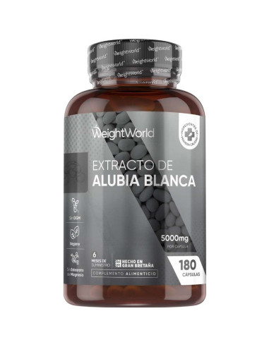WeightWorld Extrato de Feijão Branco 5000mg 180 Cápsulas – Metabolismo de Carboidratos