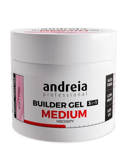 Andreia Builder Gel 3 IN 1 Soft Pink Média Viscosidade 200G