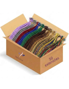 Box 50 Extensões de Queratina em Trança - Cores Variadas