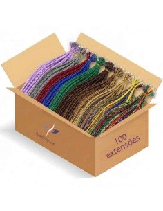 Box 100 Extensões de Queratina em Trança - Cores Variadas