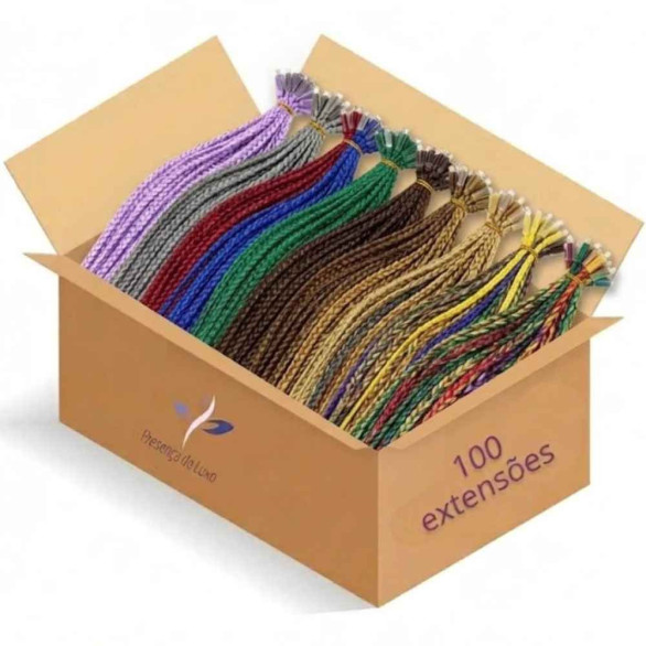 Box 100 Extensões de Queratina em Trança - Cores Variadas