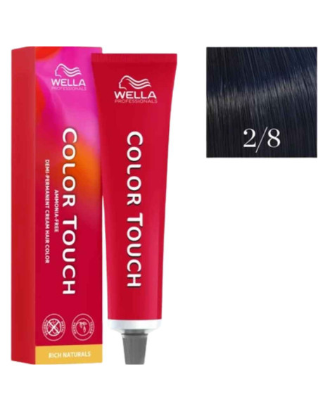 Wella Color Touch Pure Naturals 2/8 Preto Azulado – 60ml