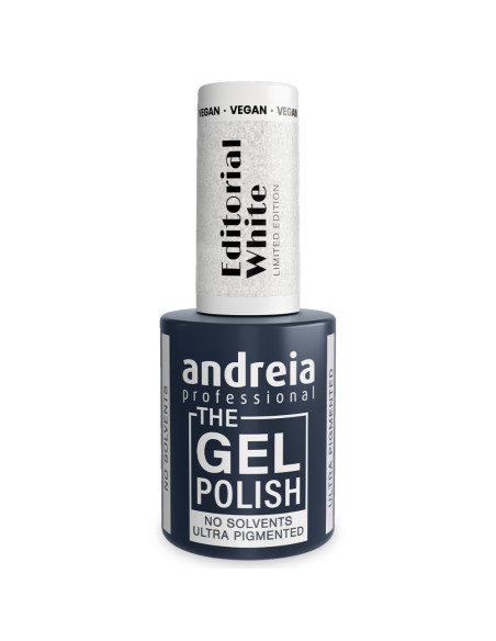 The Gel Polish Andreia Professional Editorial White EW6 Glitter Branco e Prata 10,5ml